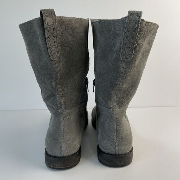LANDS END | Warm Graphite Suede Leather Flat 9" Shaft Women's Boots Size 9 1/2 D - Picture 4 of 10